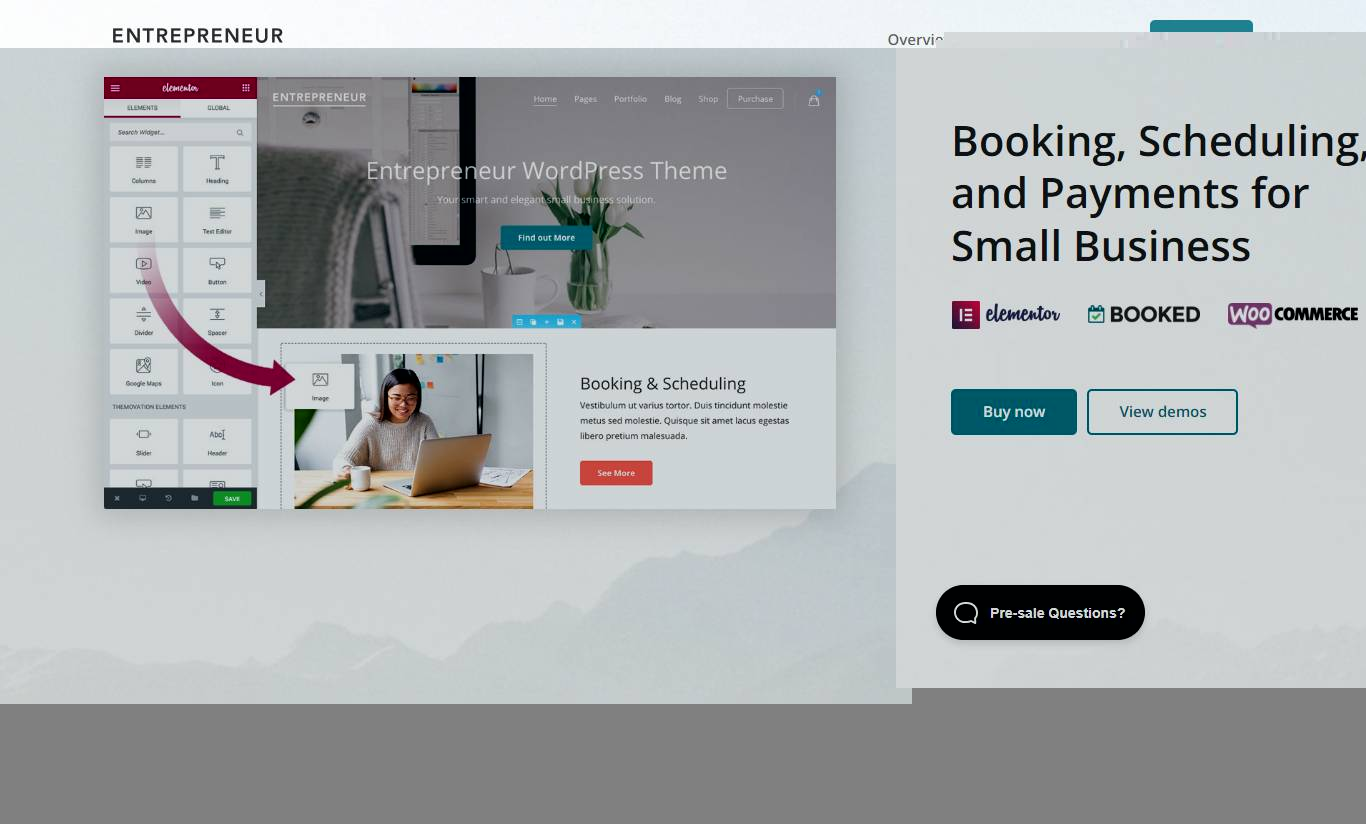 Entrepreneur - Booking for Small Businesses WordPress Theme