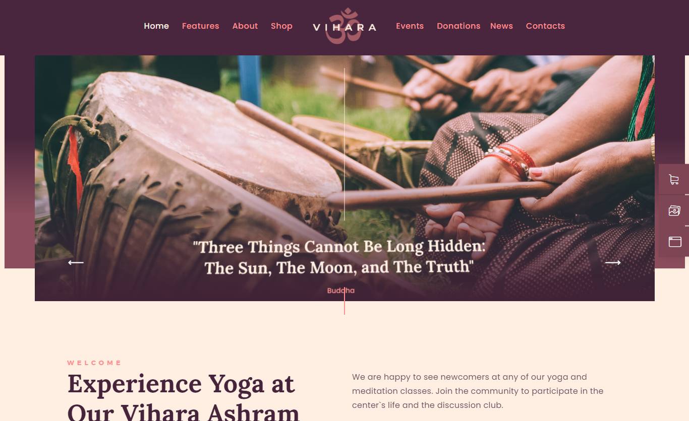 Vihara | Ashram Oriental Buddhist Temple WordPress Theme + RTL
