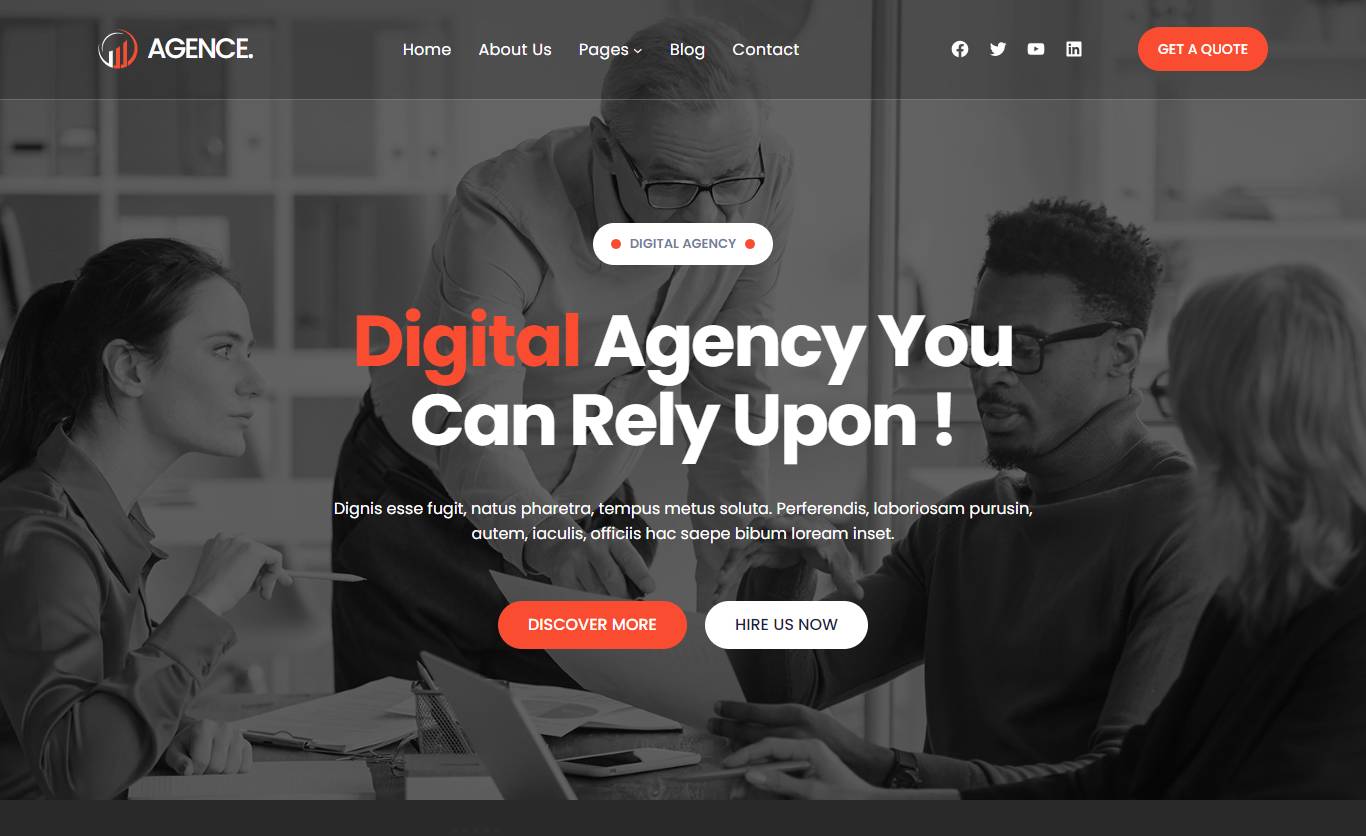 Agence - Digital Agency Full Site Editing WordPress Block Theme