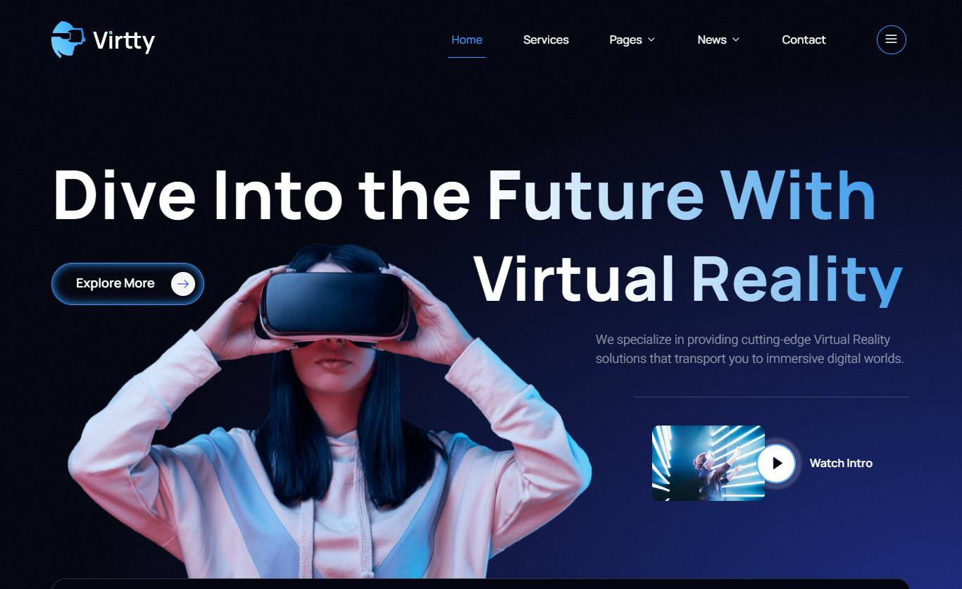 Virtty – Virtual & Augmented Reality Solutions WordPress Theme