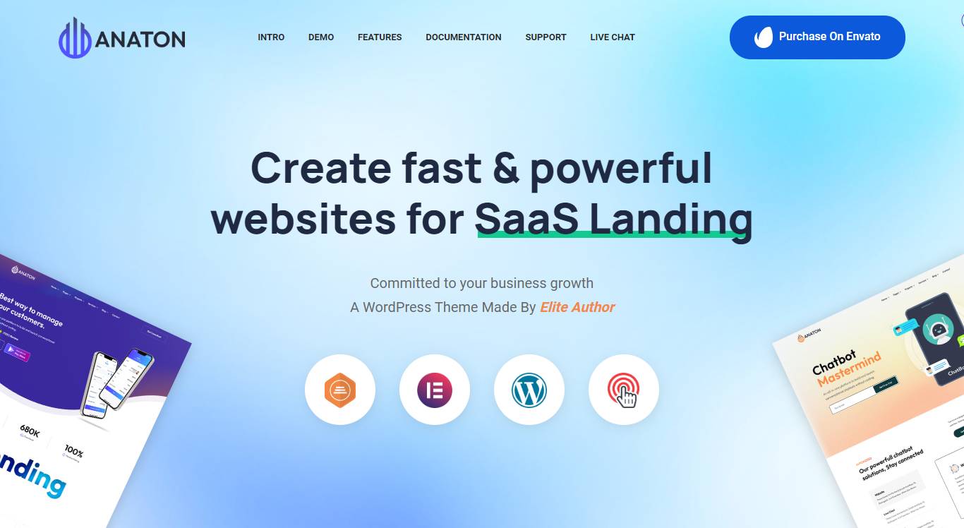 Anaton - SaaS Landing Page WordPress Theme