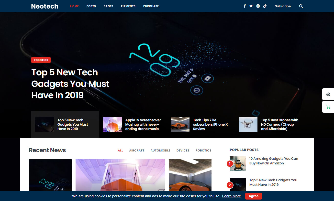 Neotech | Tech Magazine Elementor RTL WordPress Theme