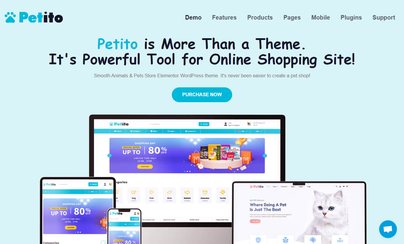 Petito - Animals and Pets Store WooCommerce Theme
