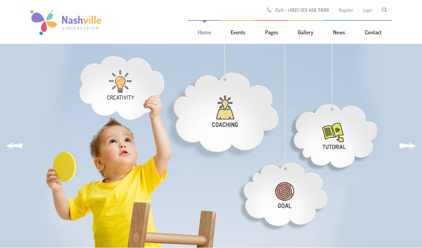 Nashville - Day Care & Kindergarten School WordPress Theme