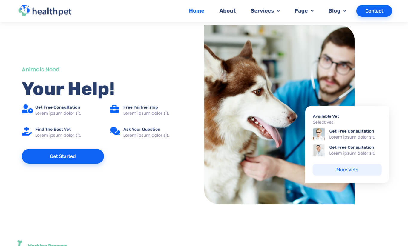 Healthpet - Pet Care & Veterinary Elementor Template Kit