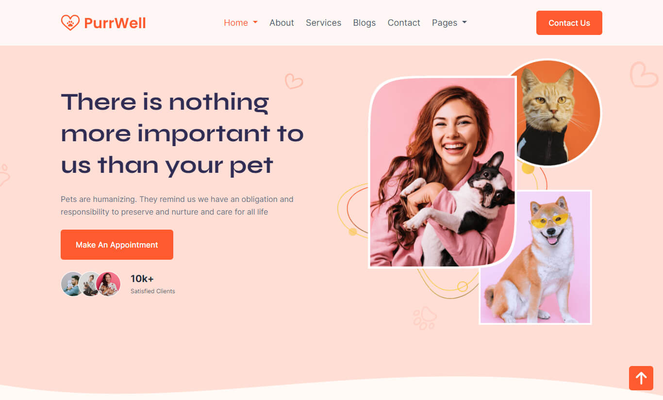 PurrWell - Pet Care & Veterinary Service Figma Template