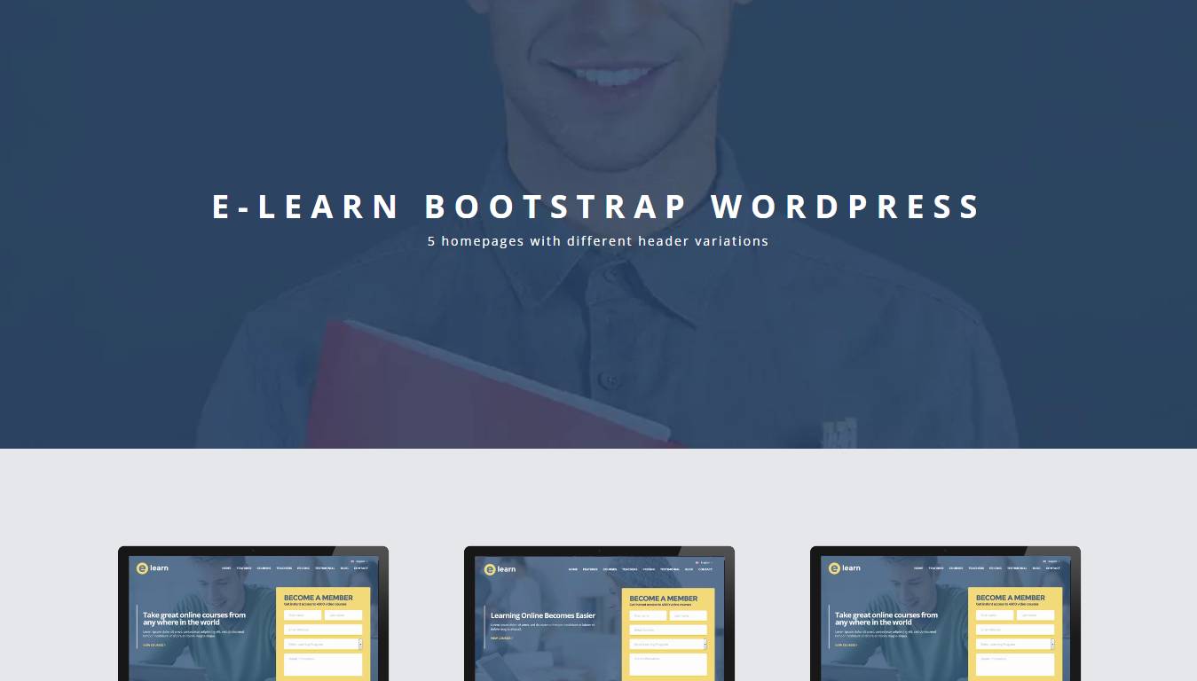 e-Learn - Onepage Education WordPress Theme