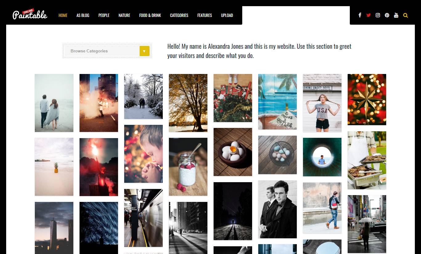  Paintable - Photography and Blog / Photos Download WordPress Theme