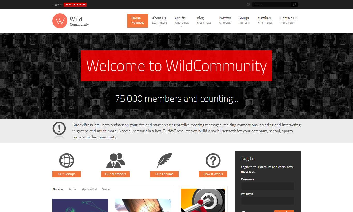 WildCommunity - BuddyPress Community Theme