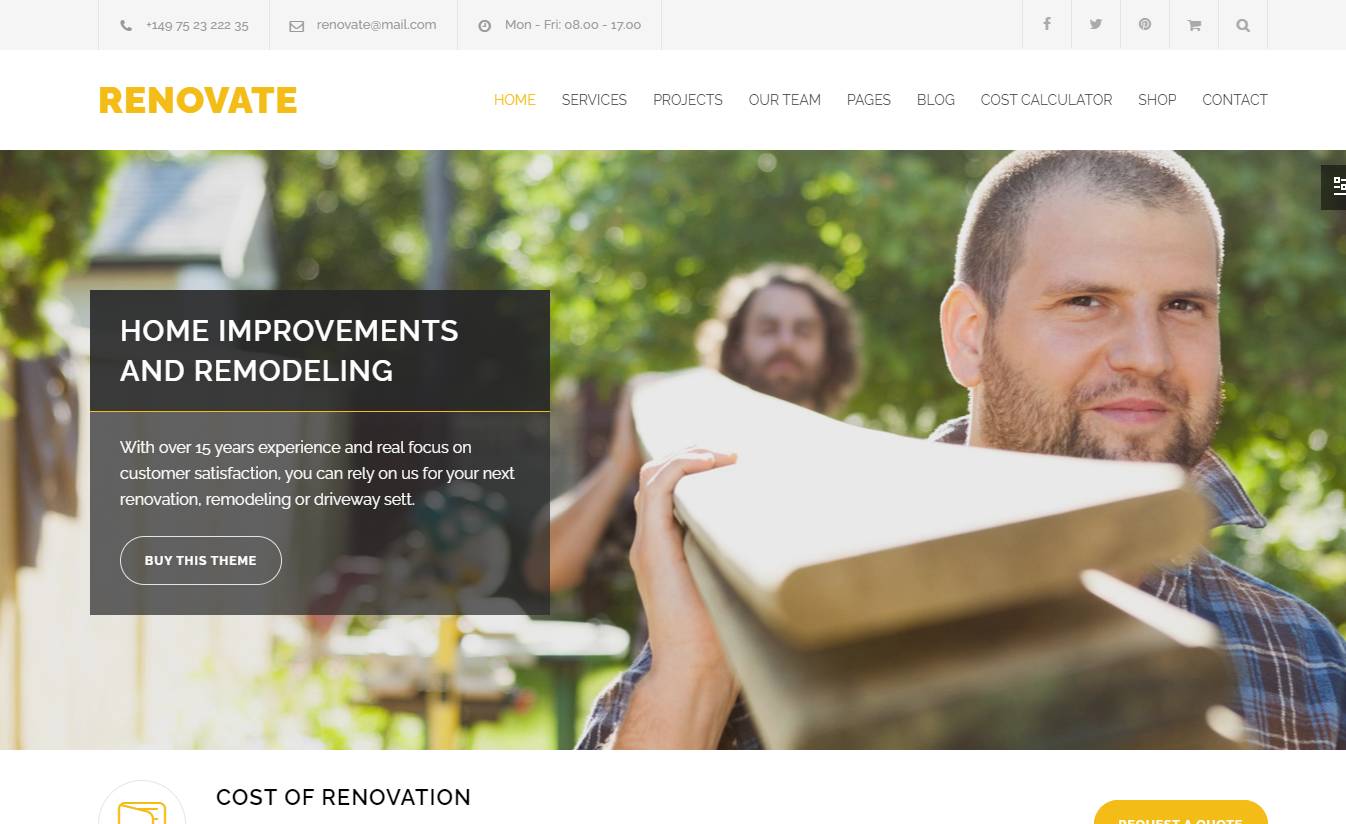 Renovate - Construction & Renovation WordPress Theme