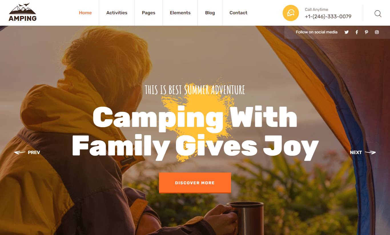 Amping - Camp Organizer WordPress Theme