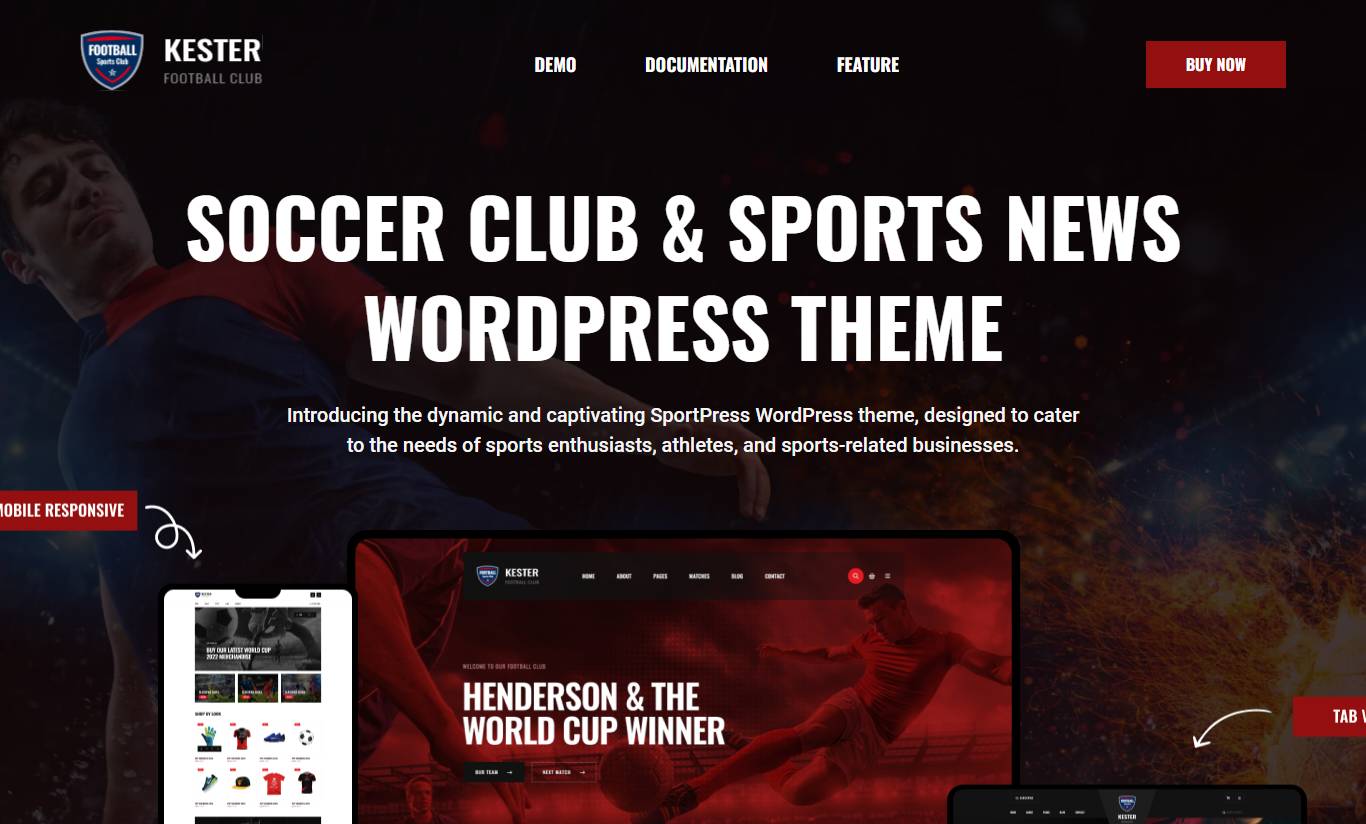 Kester - Football, Soccer & Sports WordPress Theme