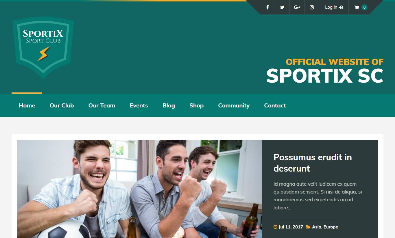  SPORTIX - WordPress SportsPress Theme for Sport Clubs