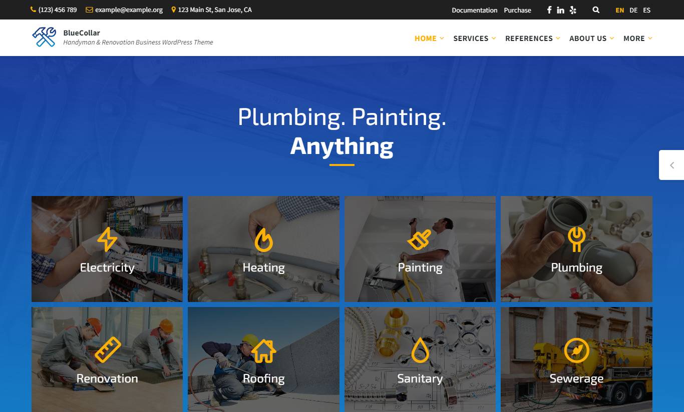 BlueCollar - Handyman & Renovation Business WordPress Theme