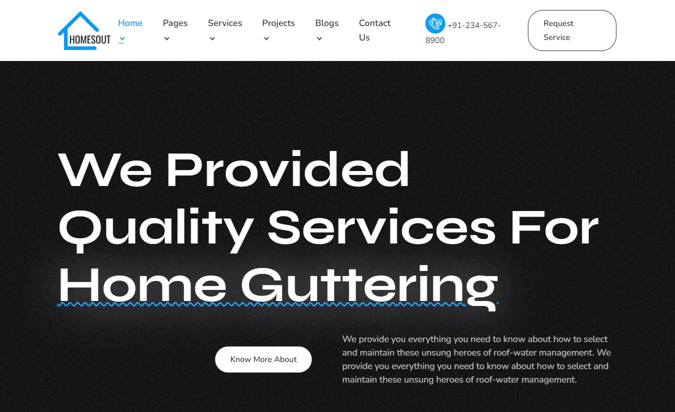 Homesout - Home Guttering, Downspouts & Handyman WordPress Theme