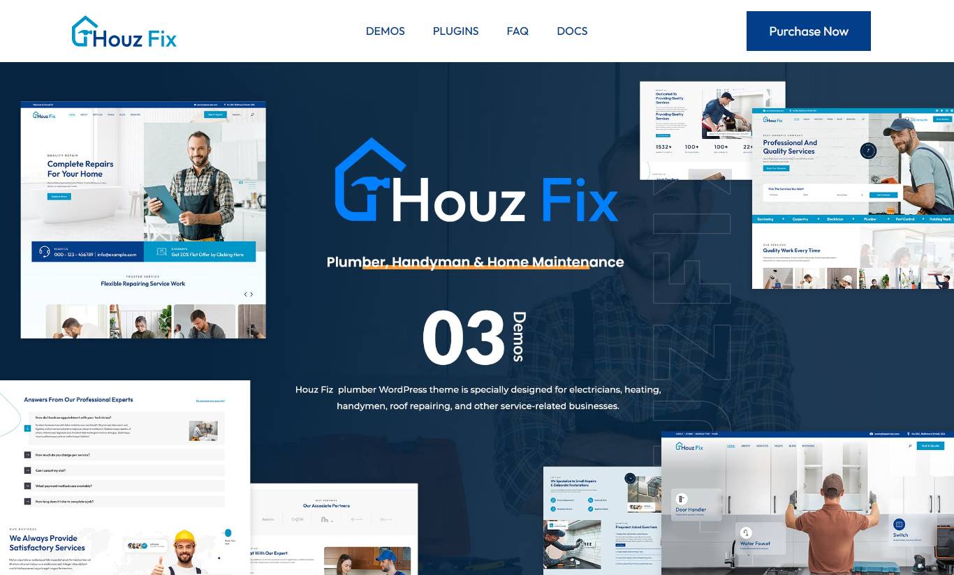 HouzFix - Plumber, Handyman Services WordPress Theme