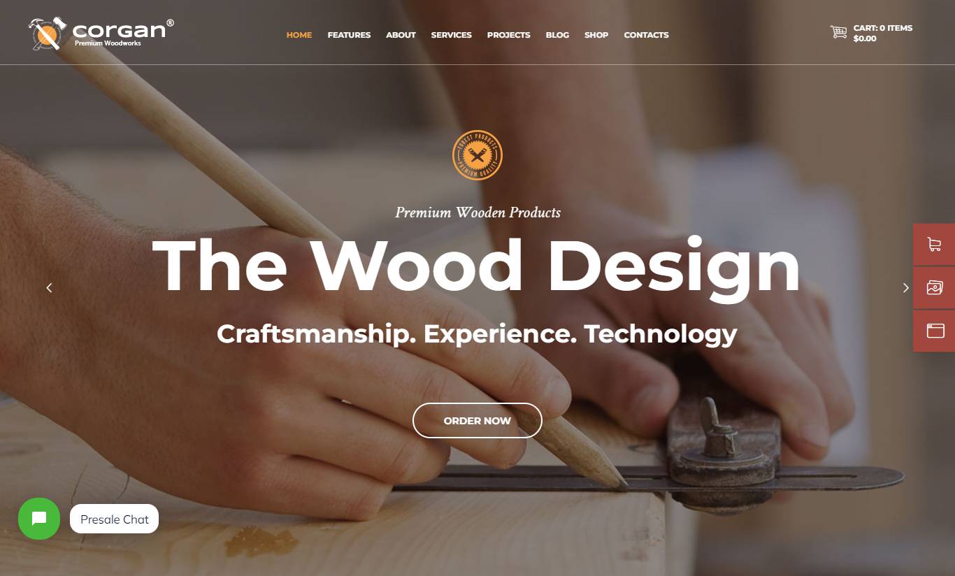 Corgan | Woodworks, Carpentry and Flooring Theme