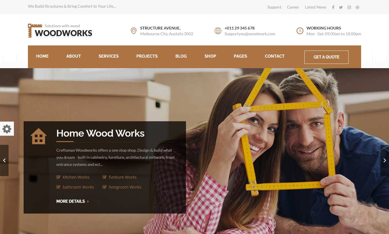 Wood Works - Carpenter and Craftsman Theme