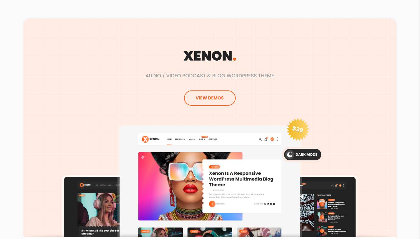 Xenon - Audio/Video Podcast & Blog WordPress Theme