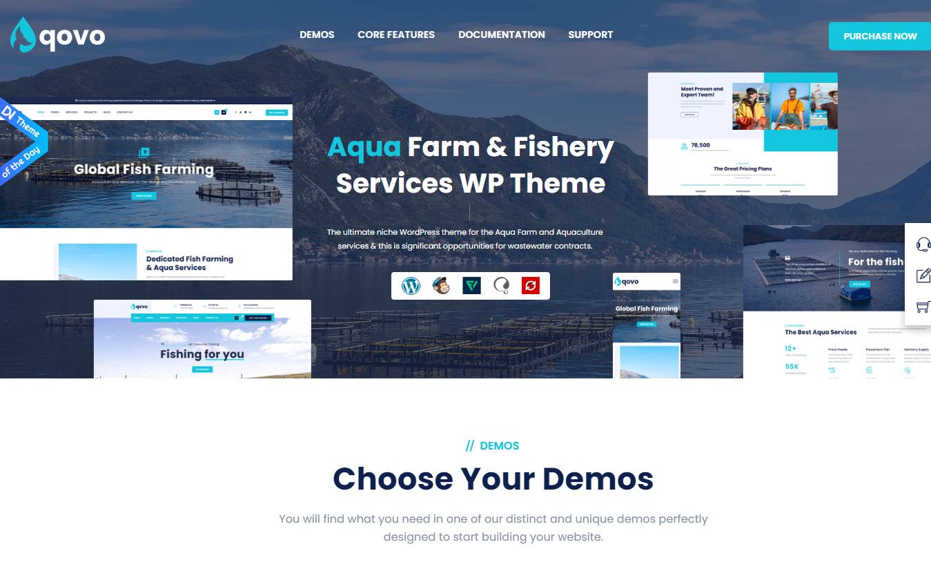 Aqovo - Aqua Farm & Fishery Services WordPress Theme