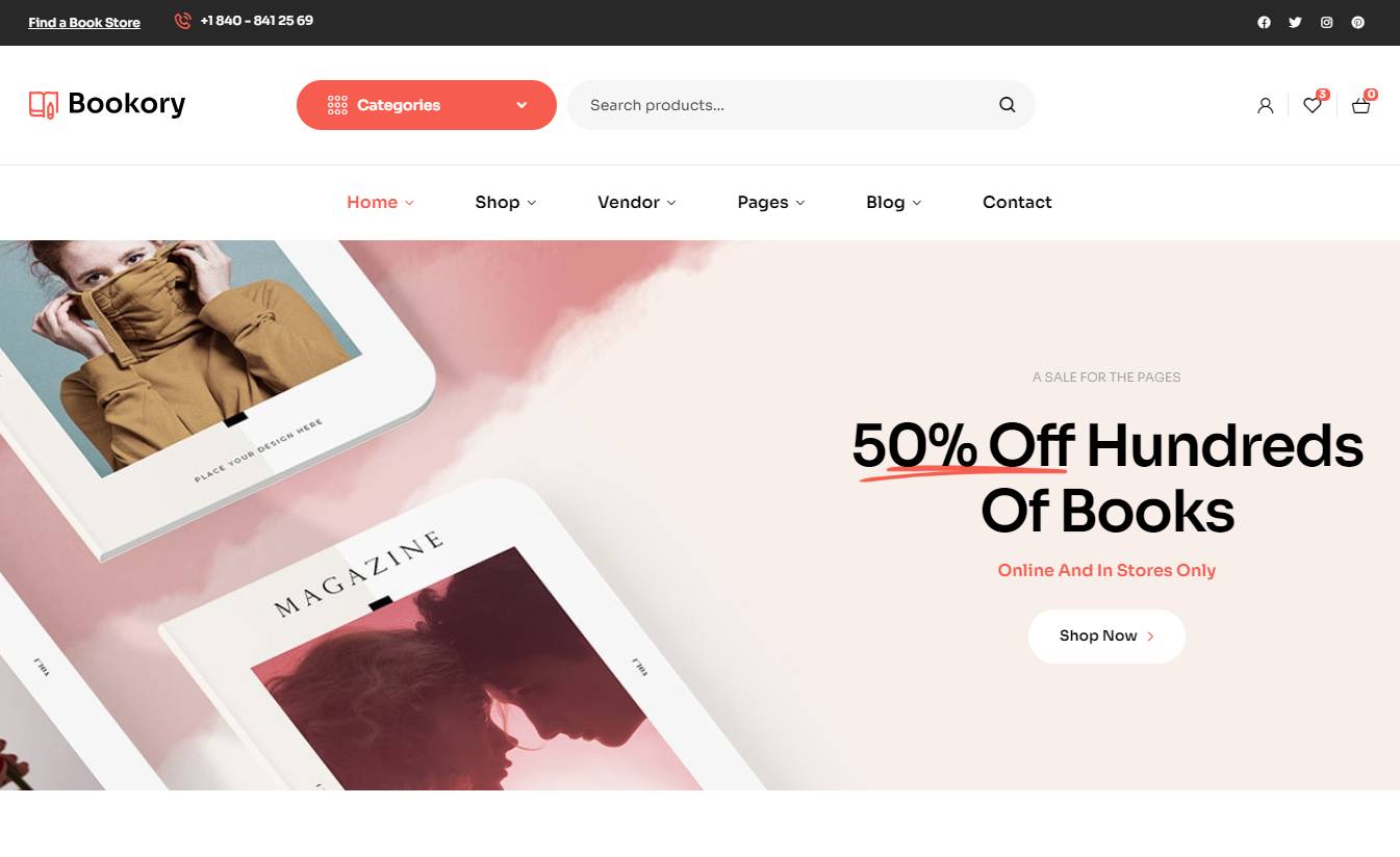 Bookory - Book Store WooCommerce Theme