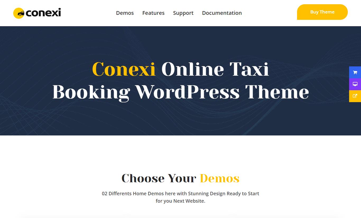 Conexi - Taxi Booking Service WordPress Theme + RTL