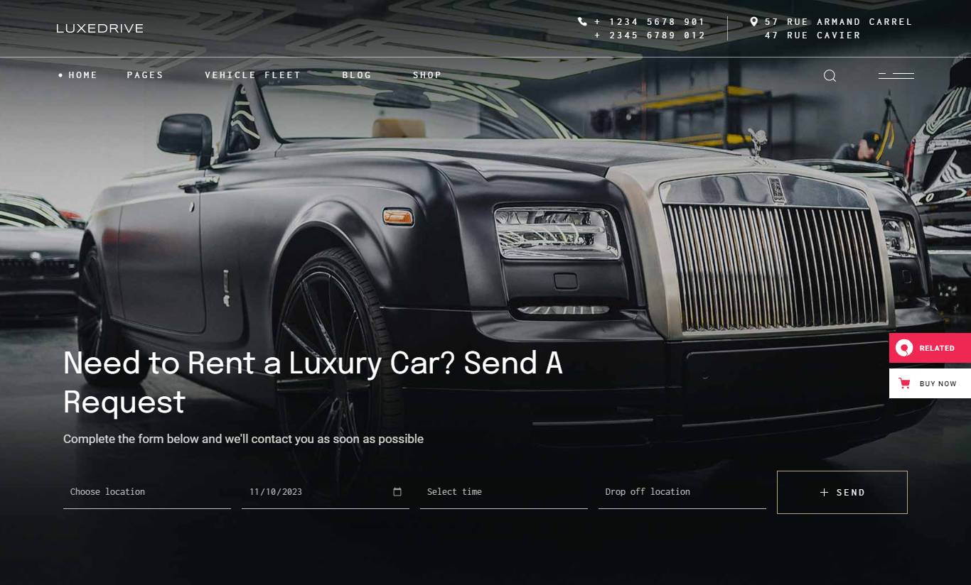 LuxeDrive - Limousine and Car Rental Theme