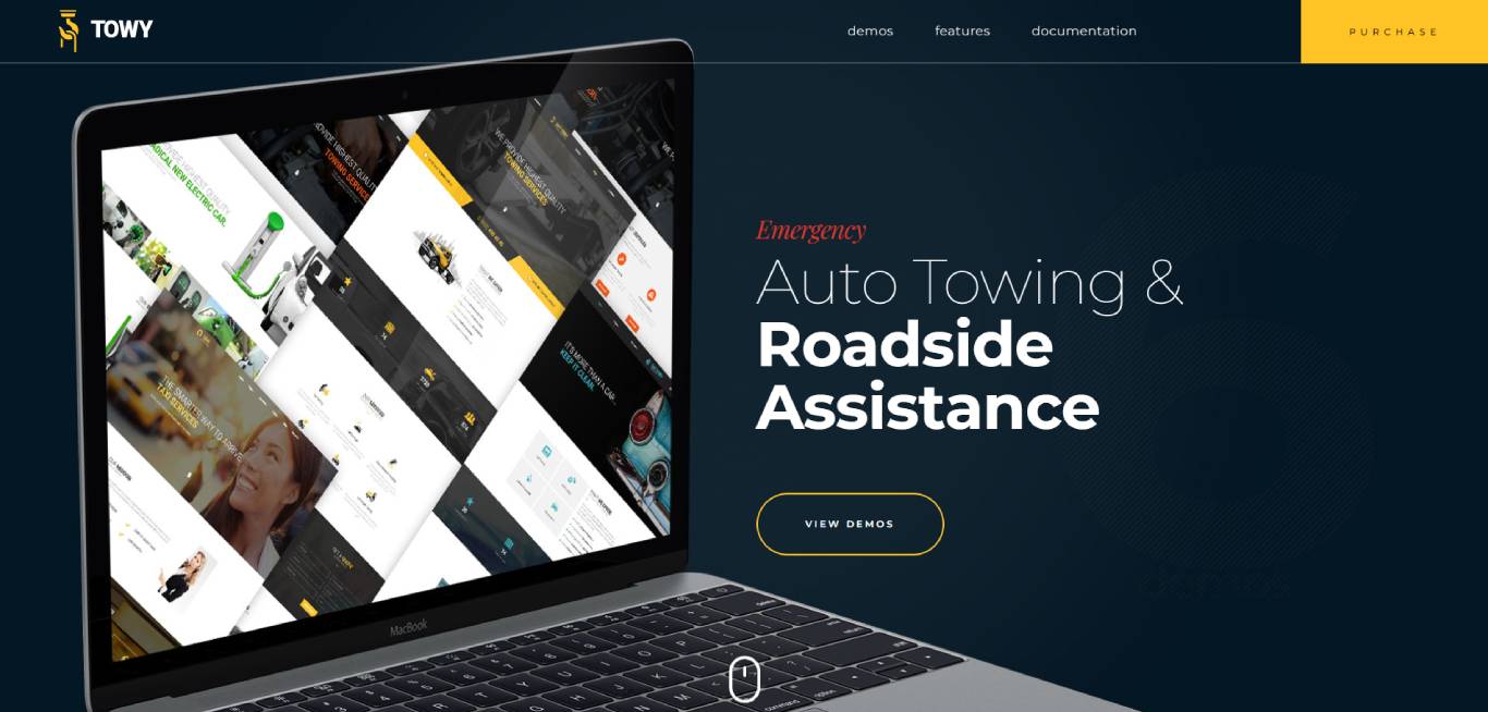 Towy - Emergency Auto Towing and Roadside Assistance Service WordPress Theme