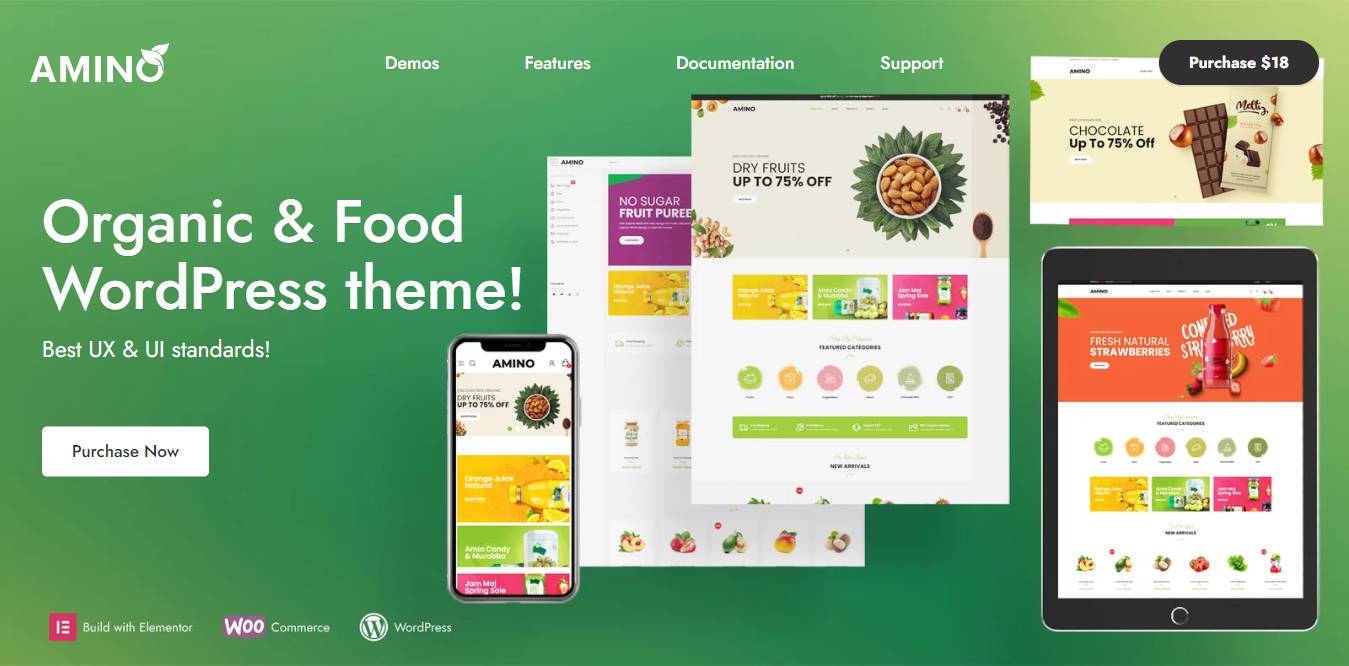 Amino - Organic & Food WordPress Theme