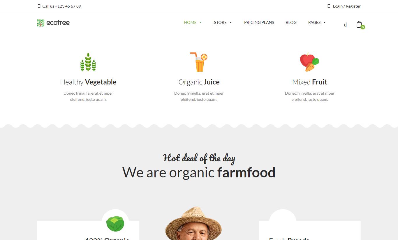 Ecotree - Organic Food WordPress Theme