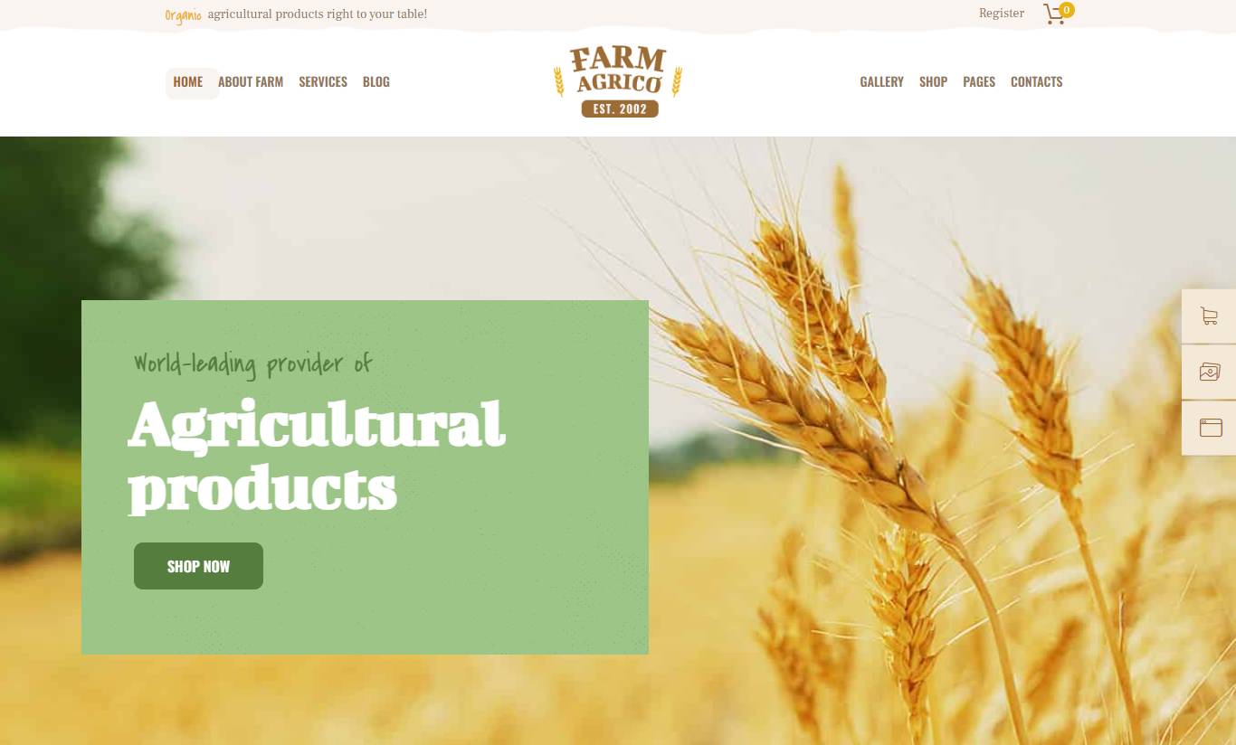  Farm Agrico | Agricultural Business & Organic Food WordPress Theme