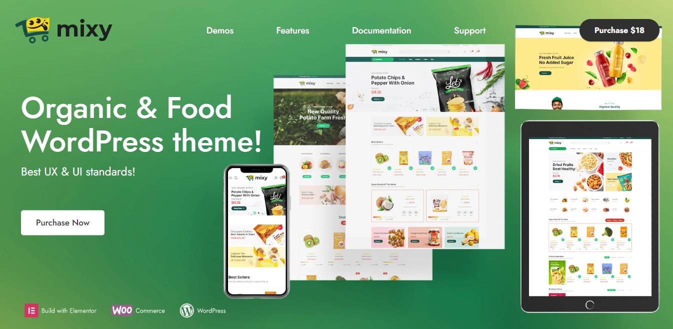 Mixy - Organic Food Store WordPress Theme