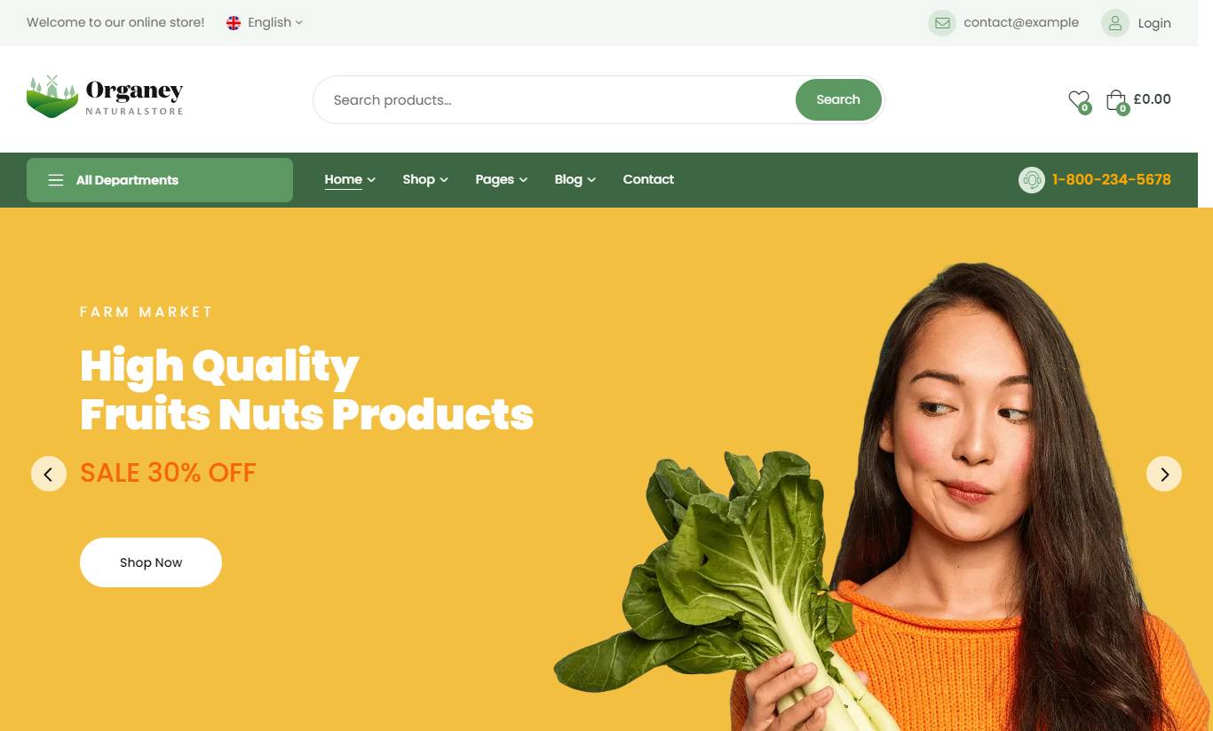 Organey - Organic Food WordPress Theme