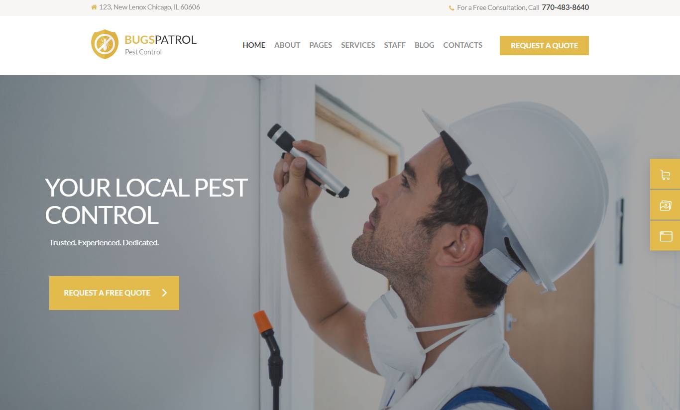 BugsPatrol - Pest & Insects Control Disinsection Services WordPress Theme