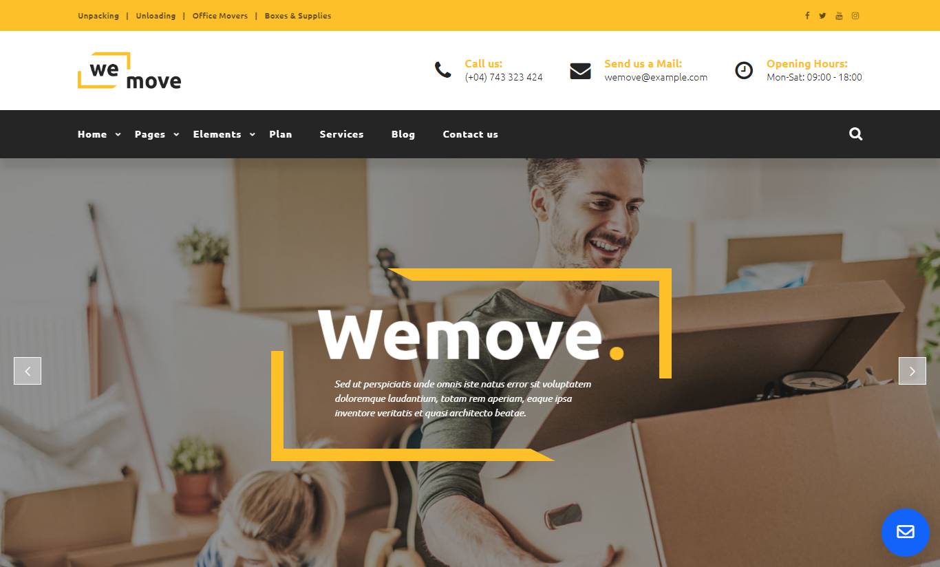 WeMove - Home Moving & Logistic WordPress Theme