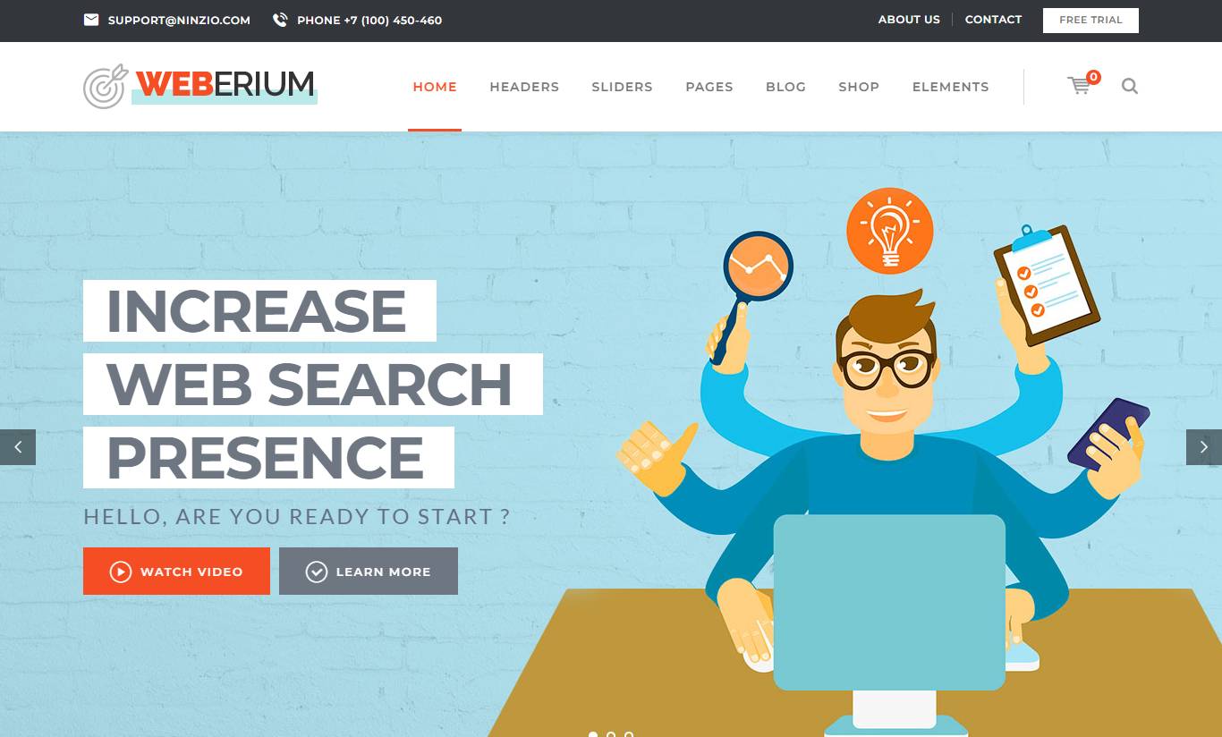  Weberium | Responsive WordPress Theme Tailored for Digital Agencies