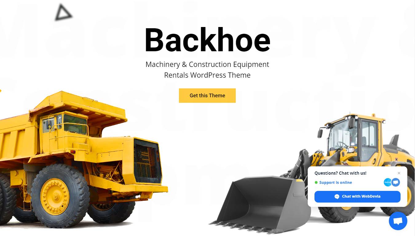 Backhoe - Construction Equipment Rentals Theme