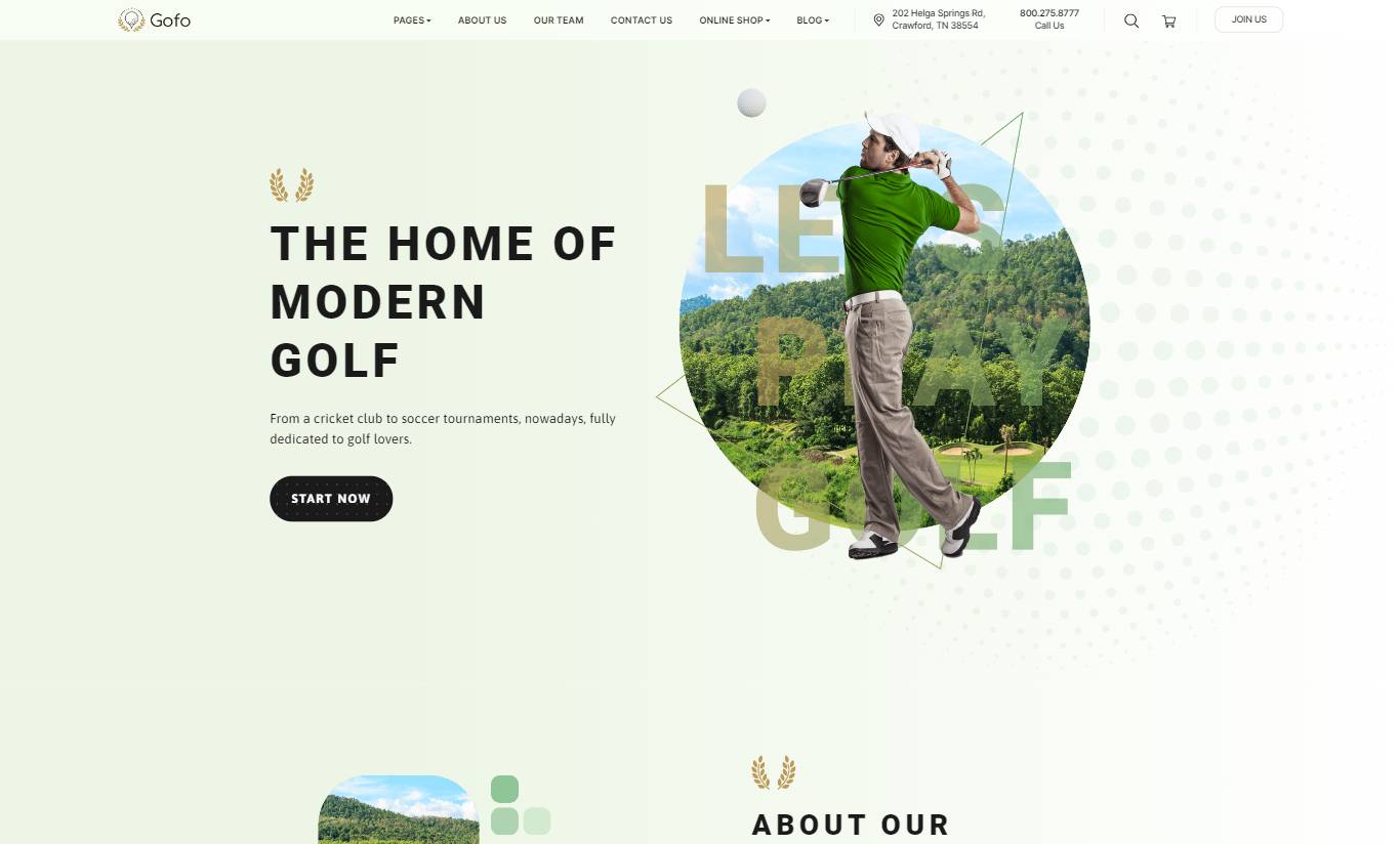 Gofo - Golf Course & Country Club Theme