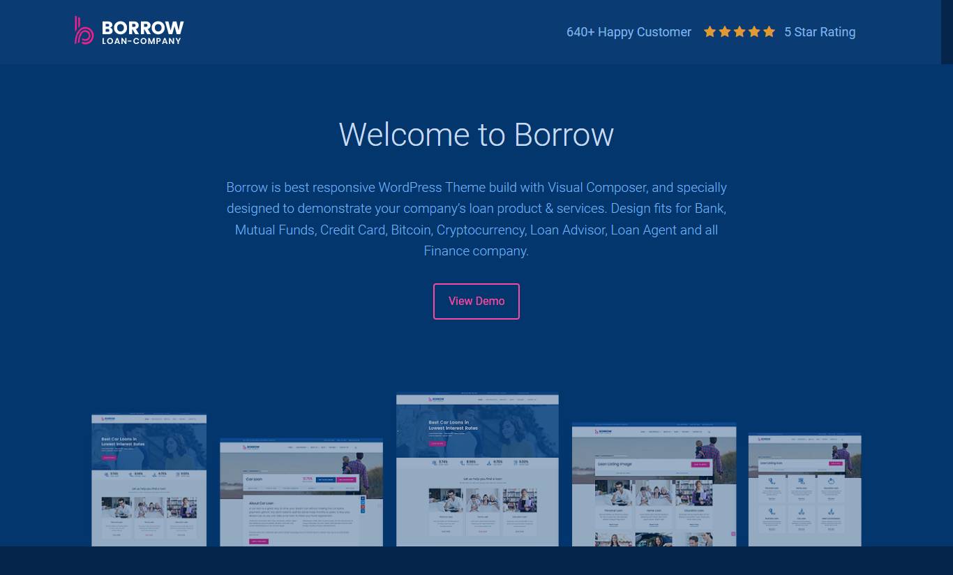 Borrow - Loan Company Responsive WordPress Theme