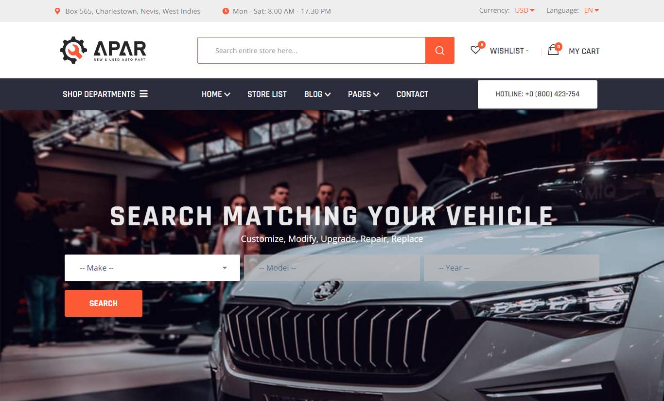 Apar - Auto Parts WordPress Shop Theme