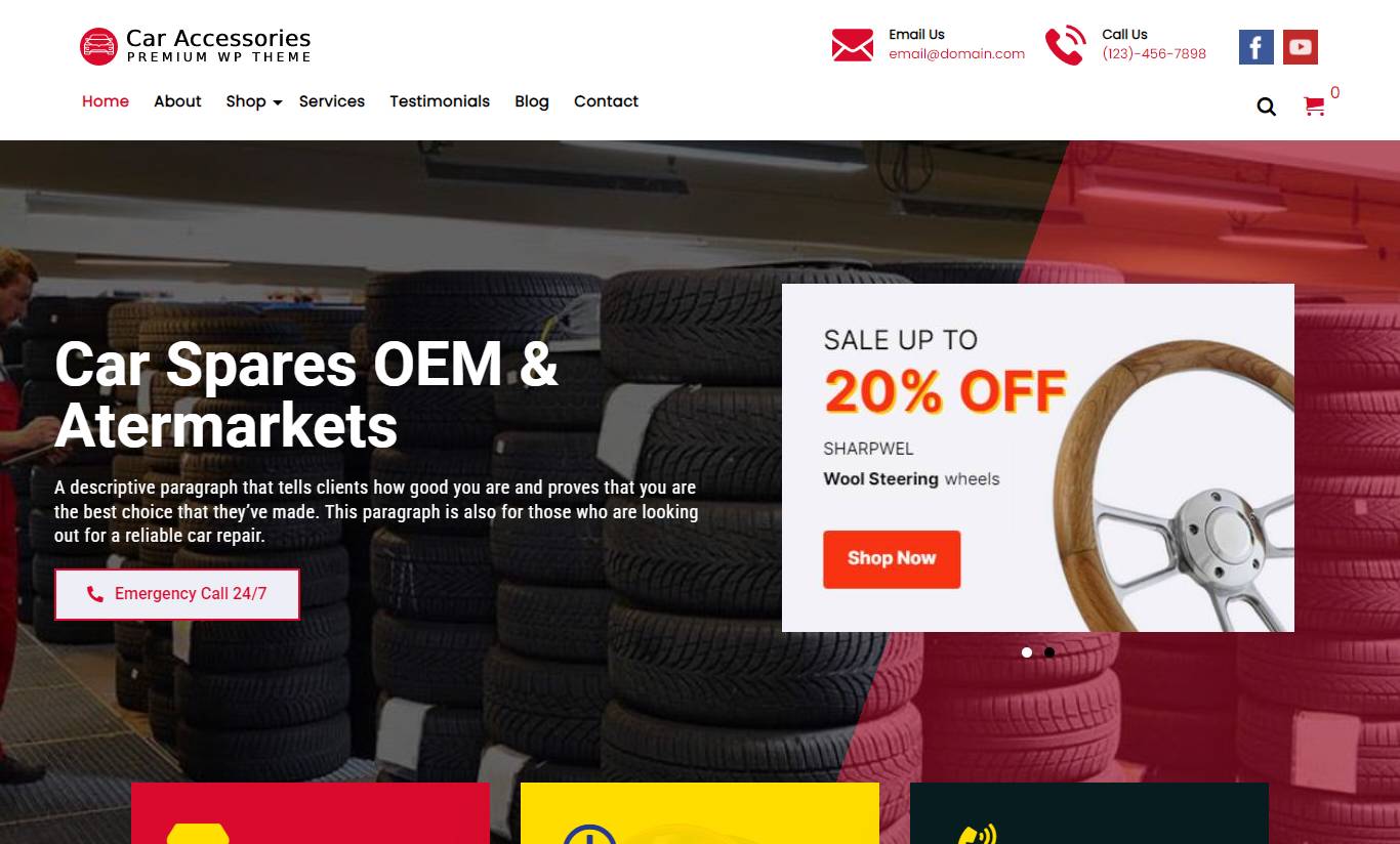 Car Accessories WooCommerce WordPress Theme – Vehicles Parts Equipments Template