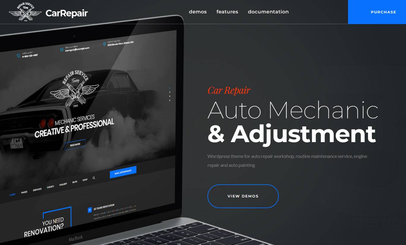 CarRepair - Auto Mechanic & Adjustment WordPress Theme