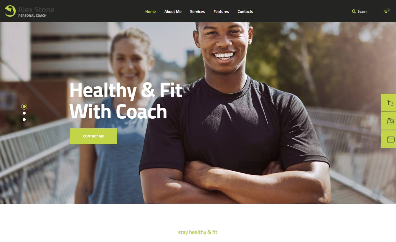 Alex Stone | Personal Gym Fitness Trainer WordPress Theme