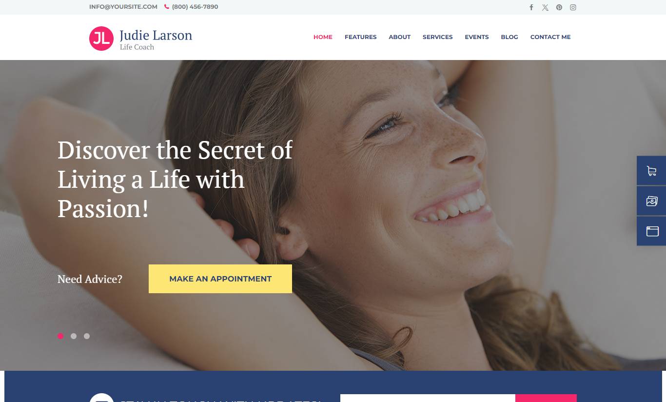 Life Coach and Psychologist Personal WordPress Theme