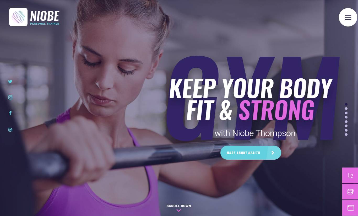  Niobe | A Gym Trainer & Nutrition Coach WordPress Theme