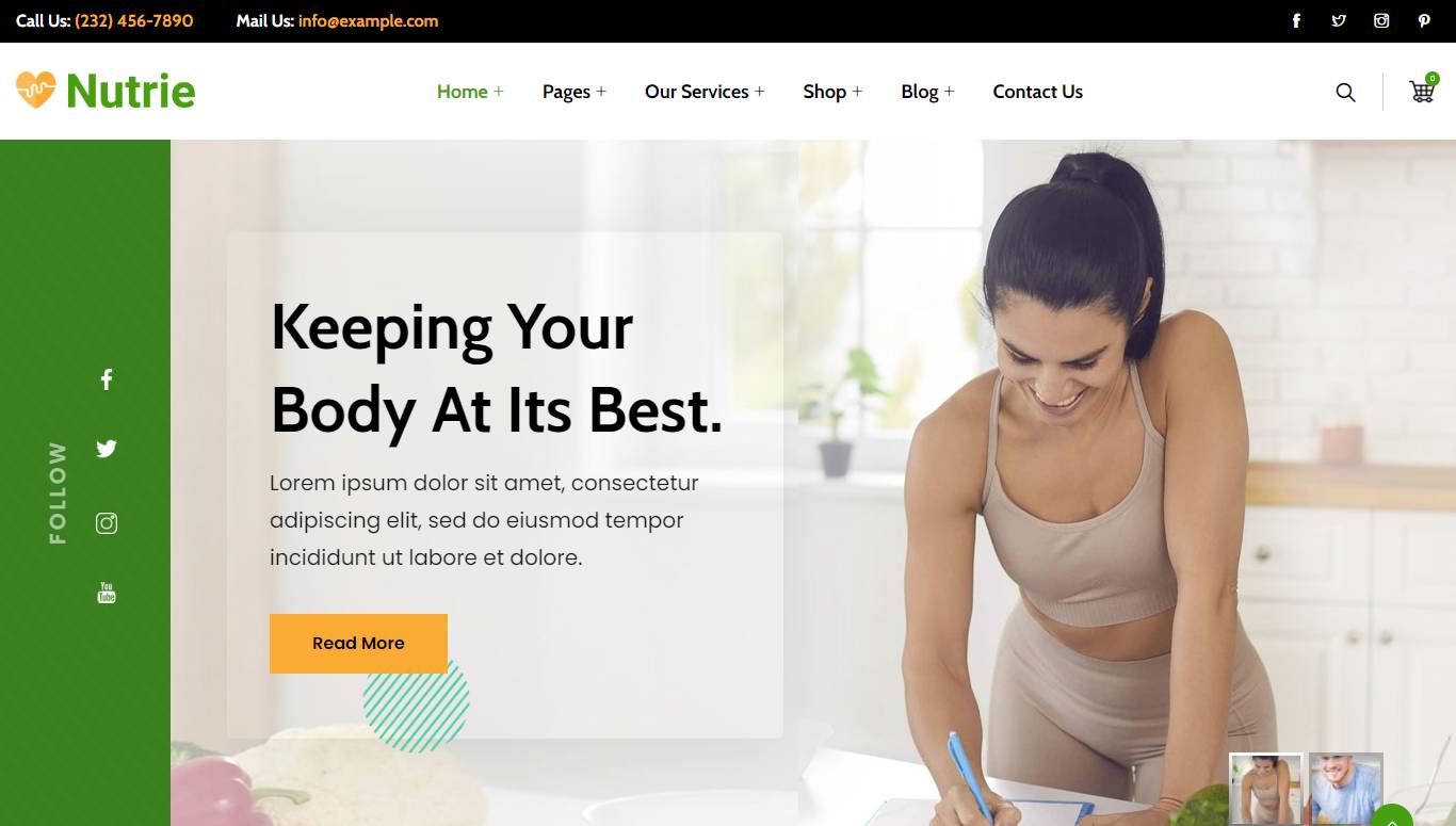 Nutrie - Health Coach and Nutrition WordPress Theme