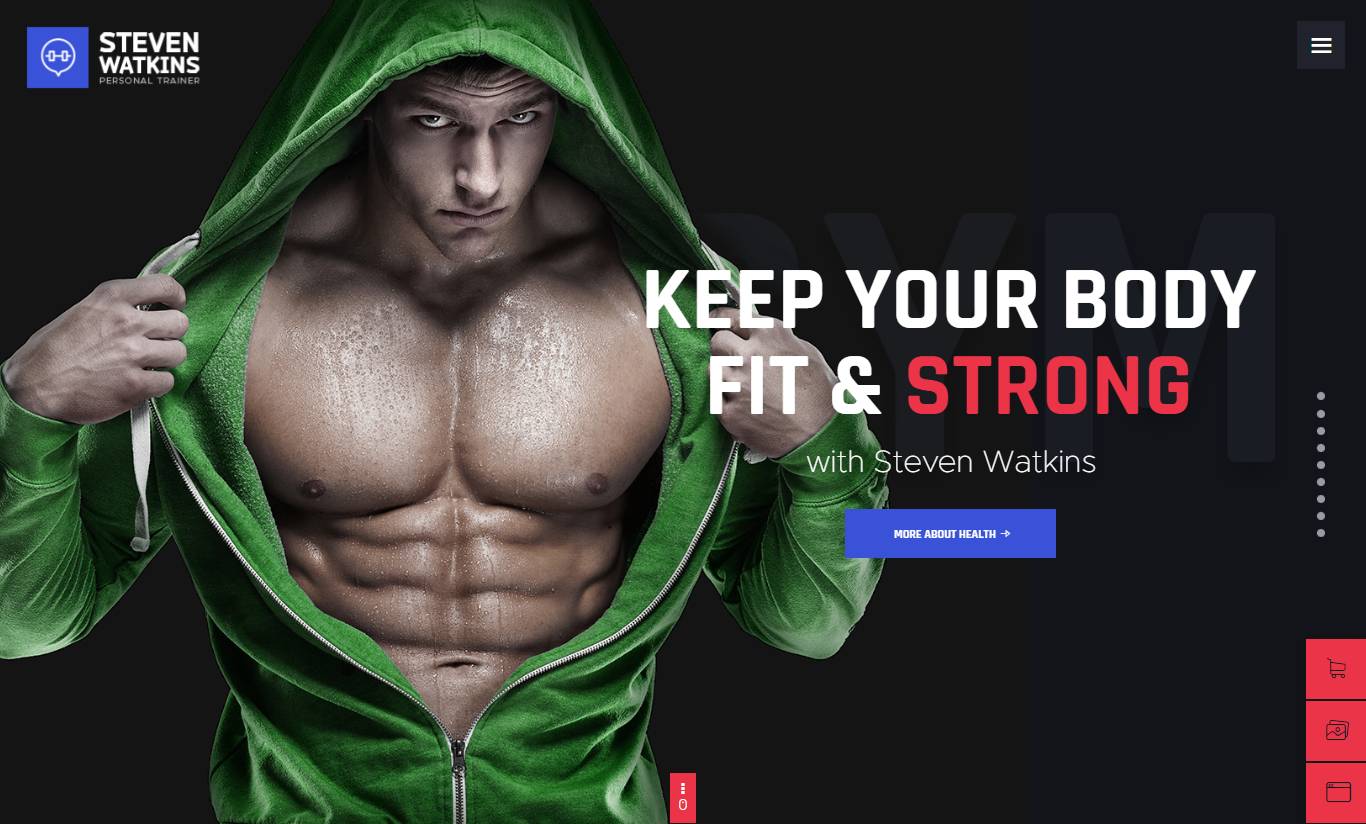 Steven Watkins | Personal Gym Trainer & Nutrition Coach WordPress Theme