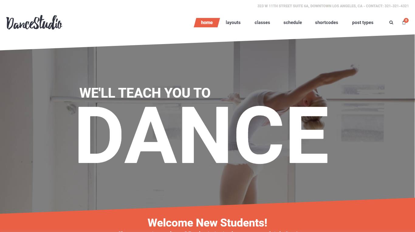 Dance Studio - WordPress Theme for Dancing Schools & Clubs