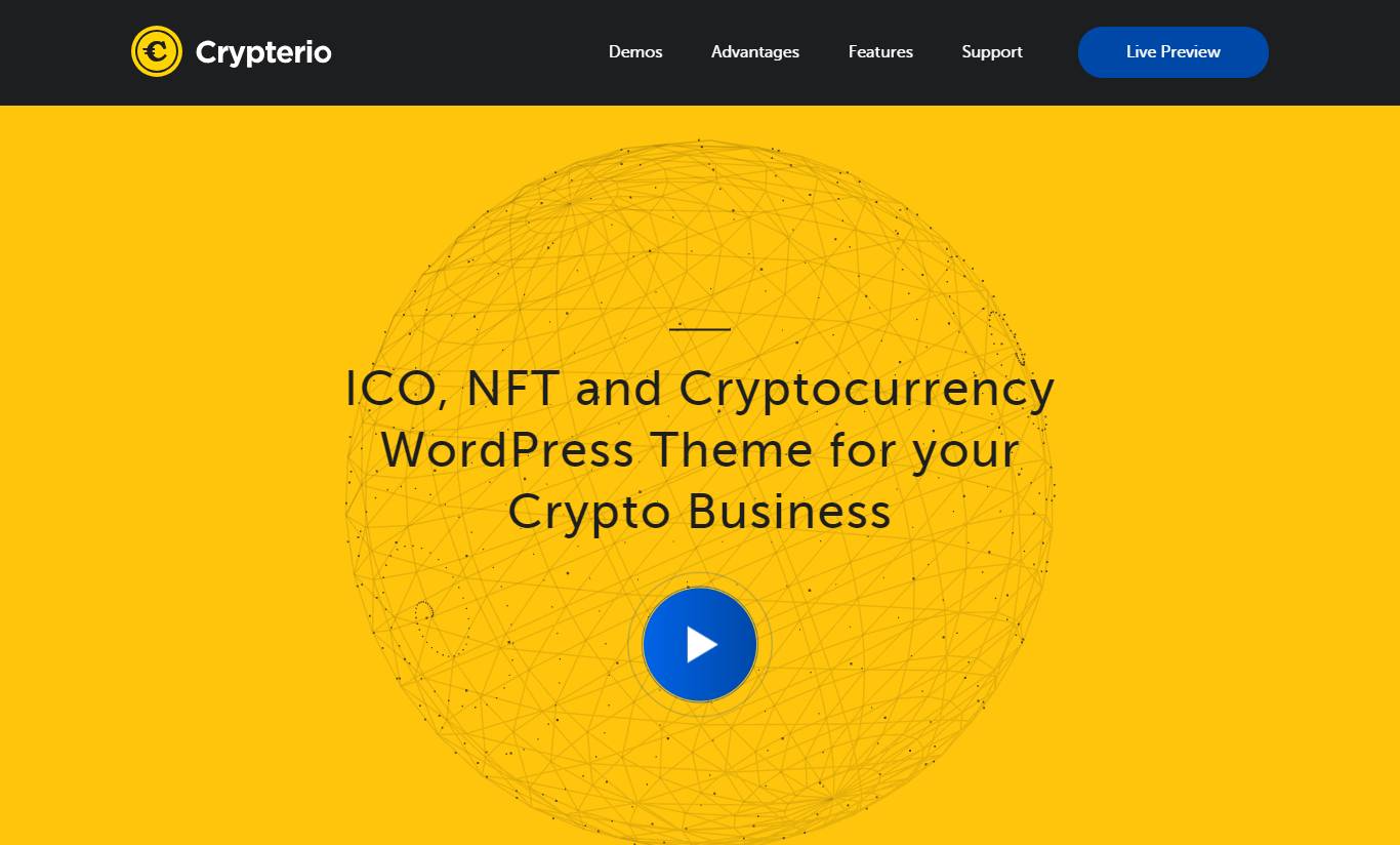  Crypterio - NFT and Crypto Landing Page WordPress Theme