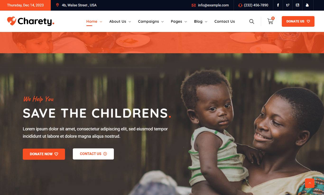 Charety - Charity & Donation WordPress Theme